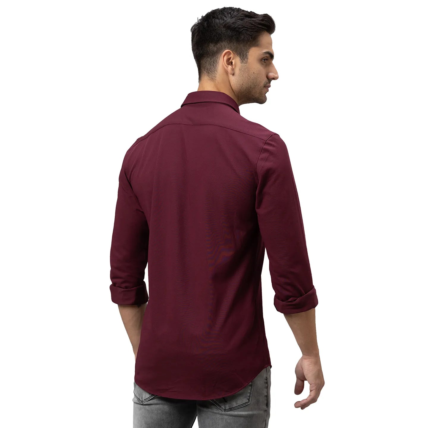 Being Human Clothing Men Slim Fit Collared Shirts-Wine