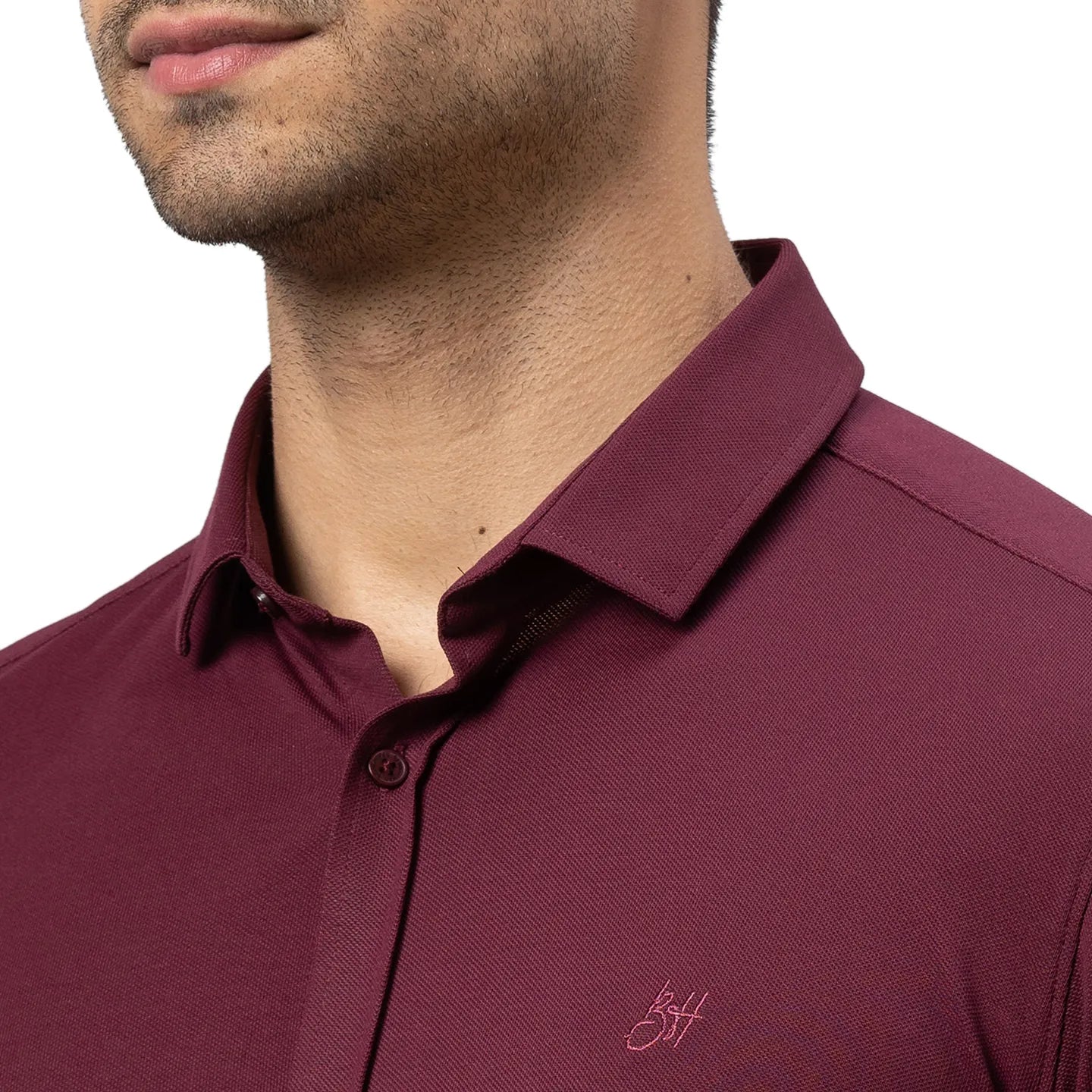 Being Human Clothing Men Slim Fit Collared Shirts-Wine