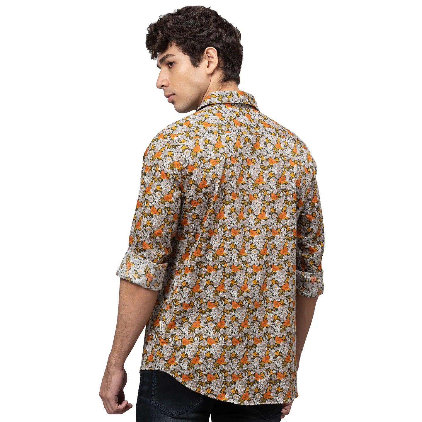 Being Human Clothing Men Slim Fit Collared Shirts-Yellow