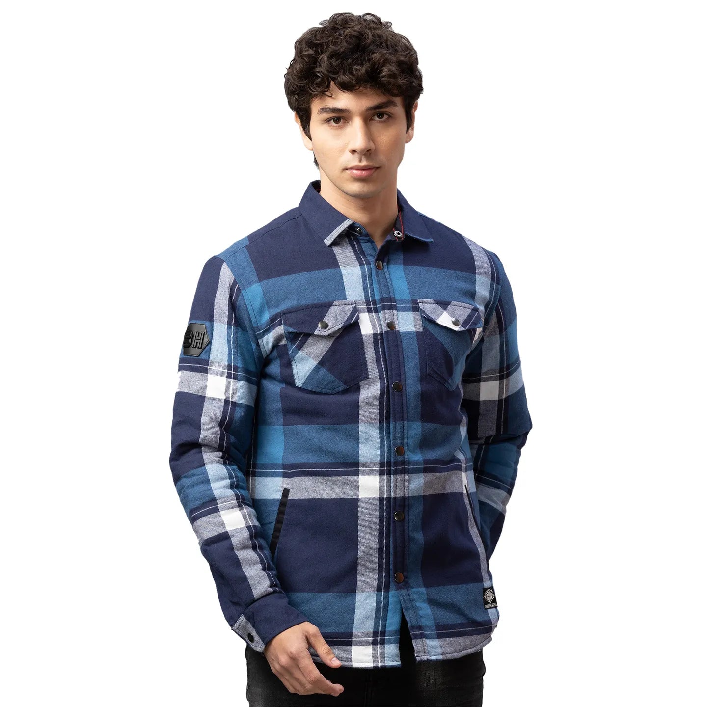 Being Human Clothing Men Oversized Fit Collared Shirts-Blue
