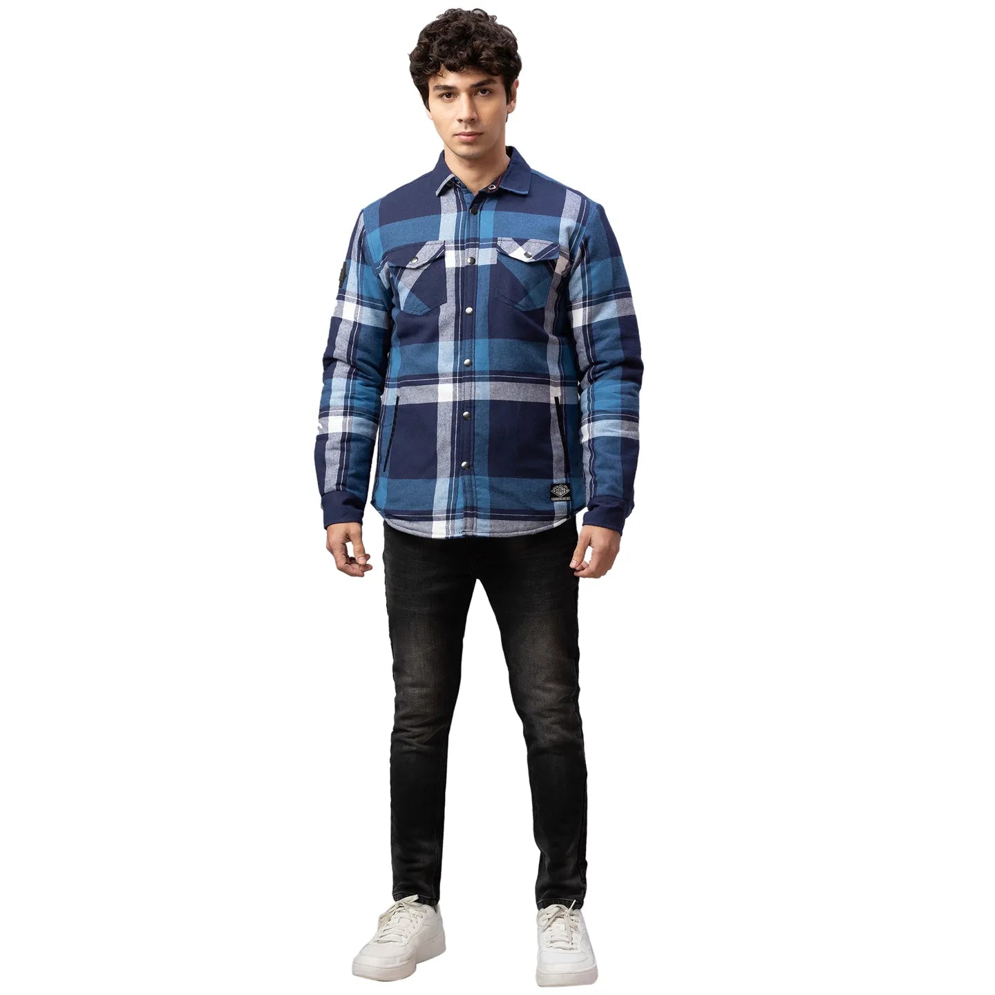 Being Human Clothing Men Oversized Fit Collared Shirts-Blue