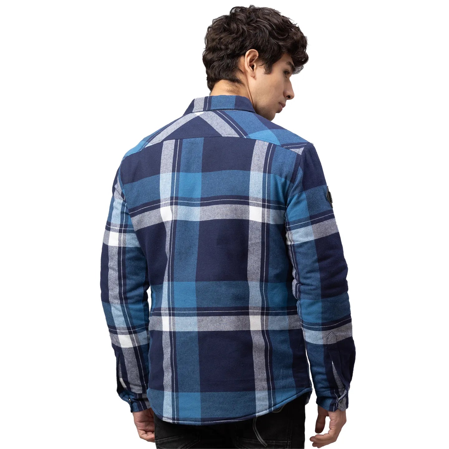 Being Human Clothing Men Oversized Fit Collared Shirts-Blue