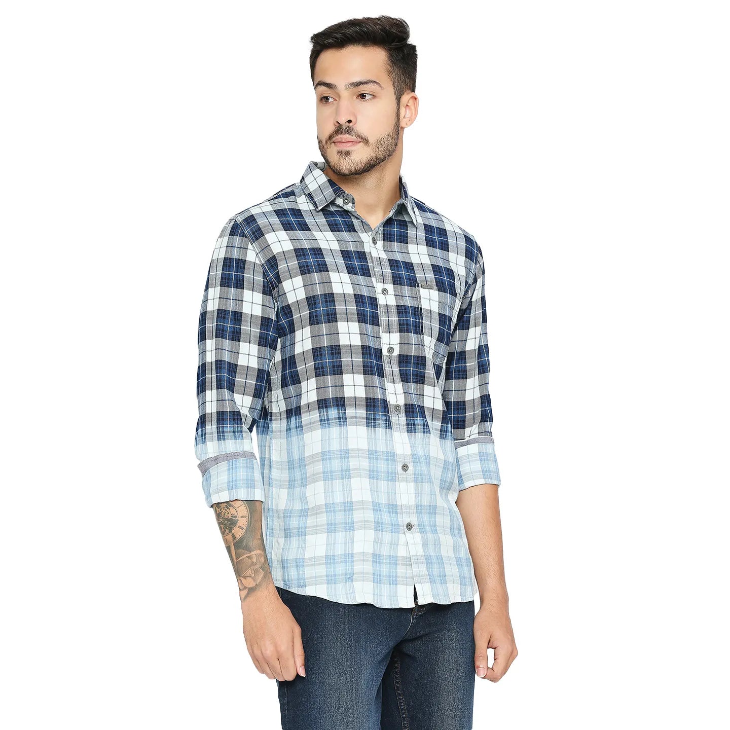 Being Human Clothing Men Slim Fit Collared Shirts-Navy