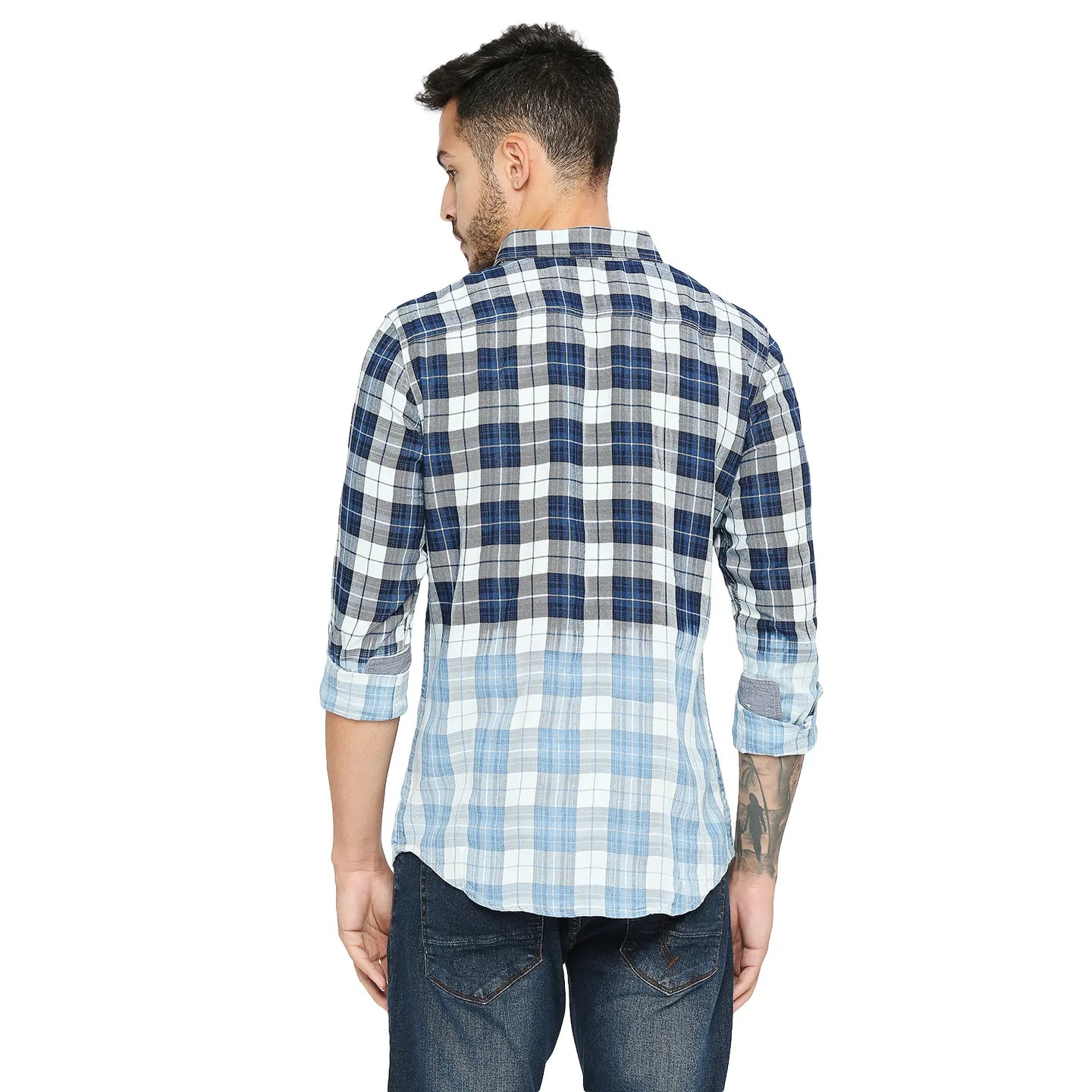 Being Human Clothing Men Slim Fit Collared Shirts-Navy