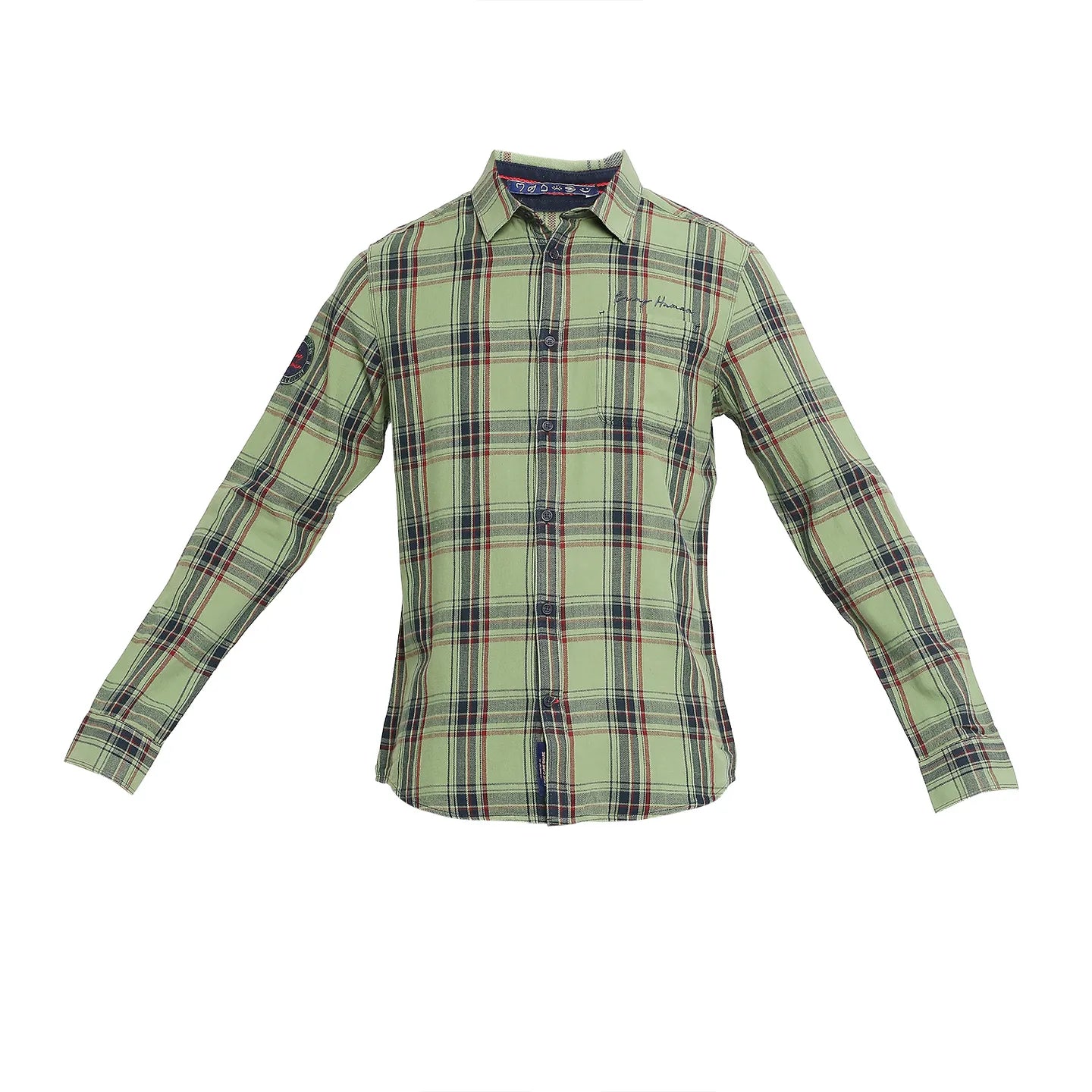 Being Human Clothing Men Slim Fit Collared Shirts-Green
