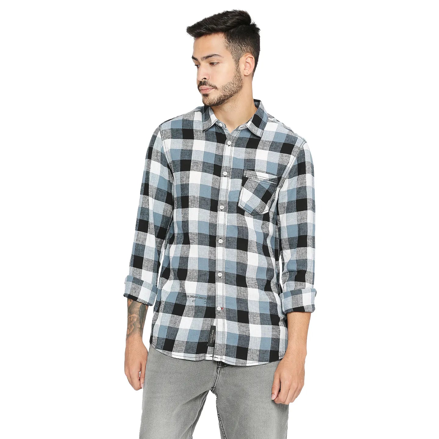 White Slim Fit Regular Collar Mens' Shirt by Being Human Clothing