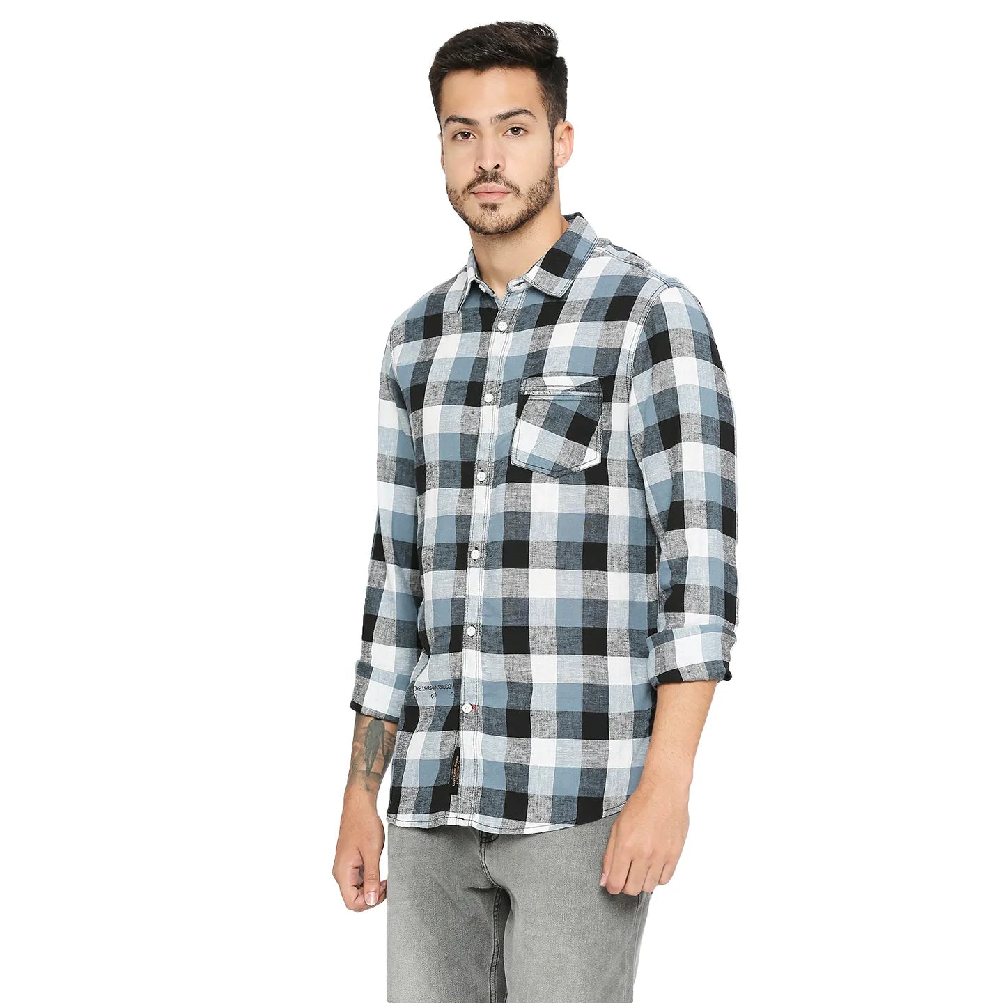 White Slim Fit Regular Collar Mens' Shirt by Being Human Clothing