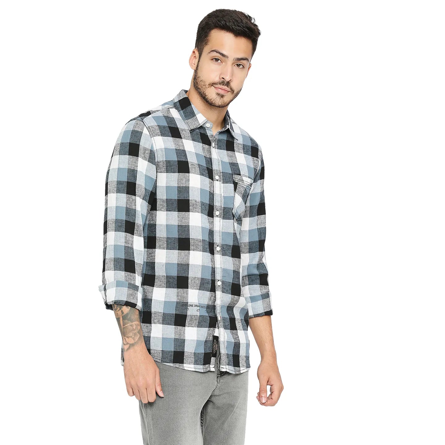 White Slim Fit Regular Collar Mens' Shirt by Being Human Clothing