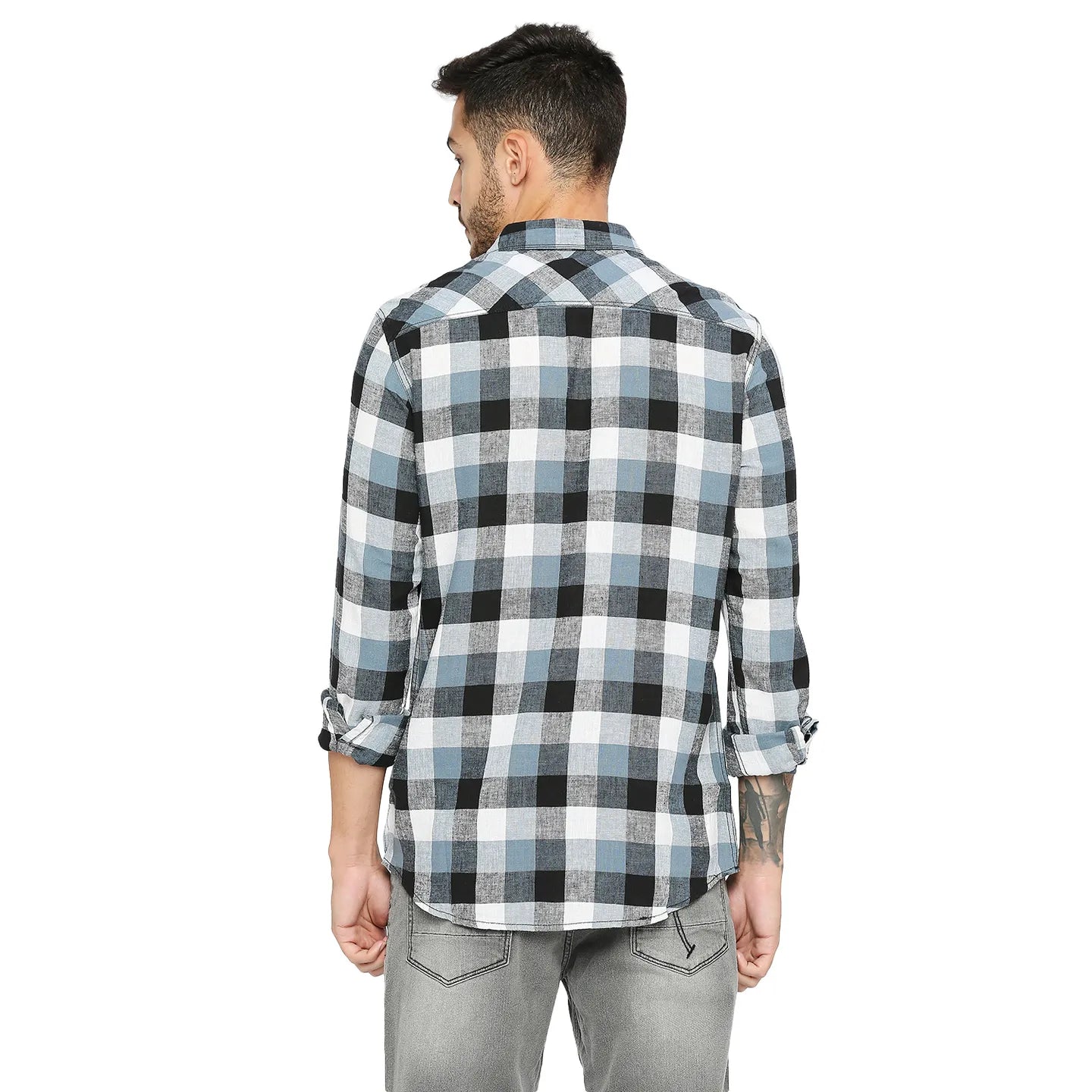 White Slim Fit Regular Collar Mens' Shirt by Being Human Clothing