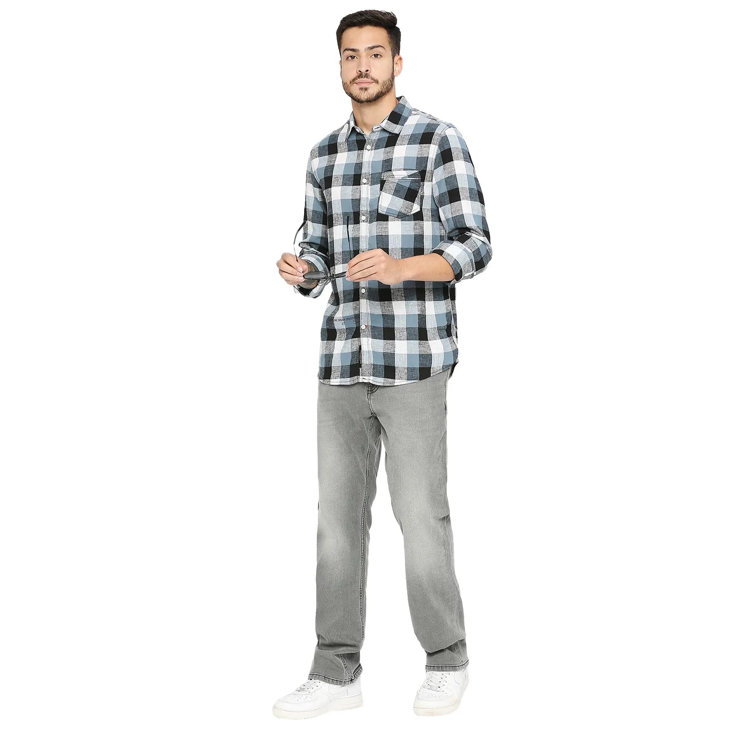 White Slim Fit Regular Collar Mens' Shirt by Being Human Clothing