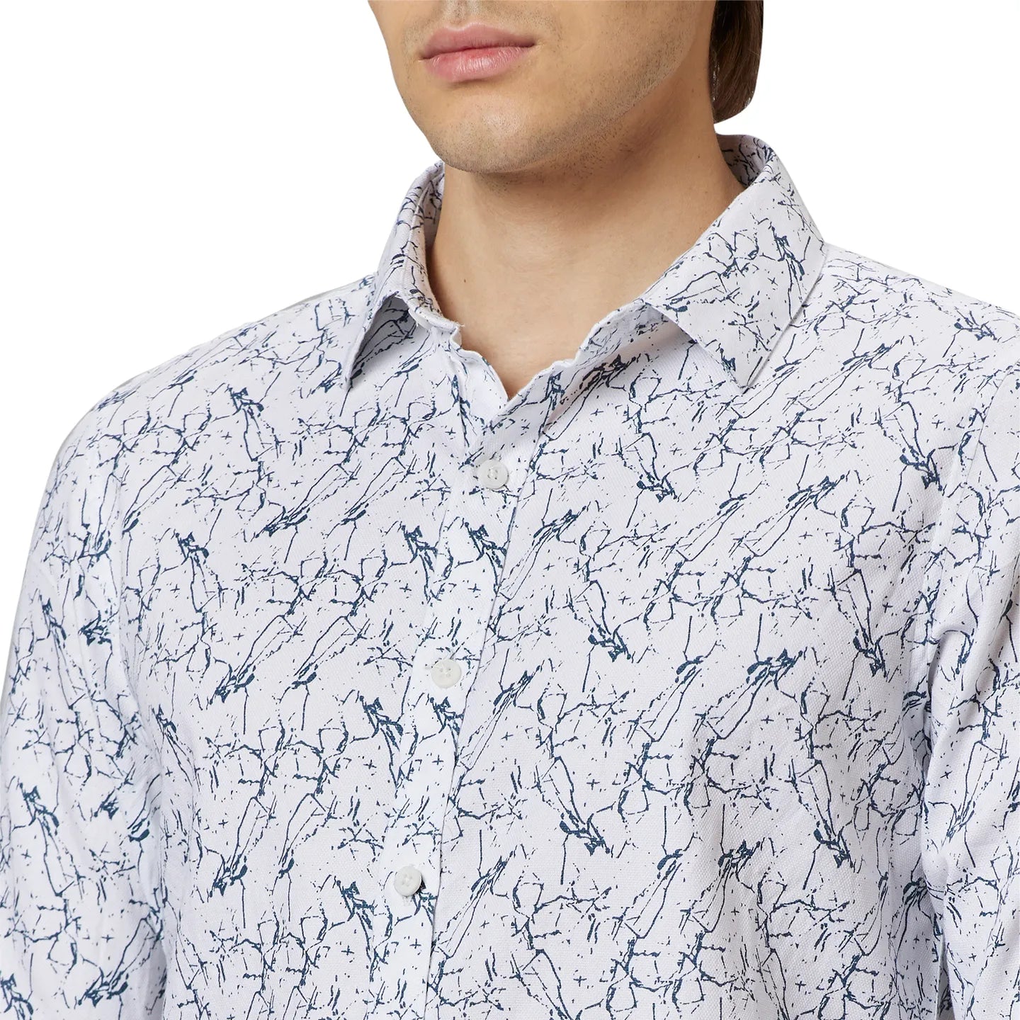 White Slim Fit Regular Collar Men's Shirt by Being Human Clothing