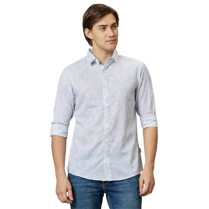 White Slim Fit Regular Collar Men's Shirt by Being Human Clothing