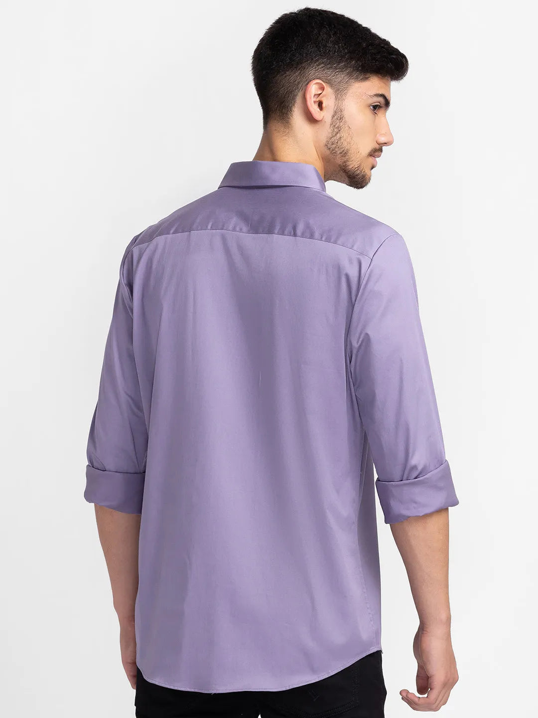 Purple Regular Fit Regular Collar Mens' Shirt by Being Human Clothing