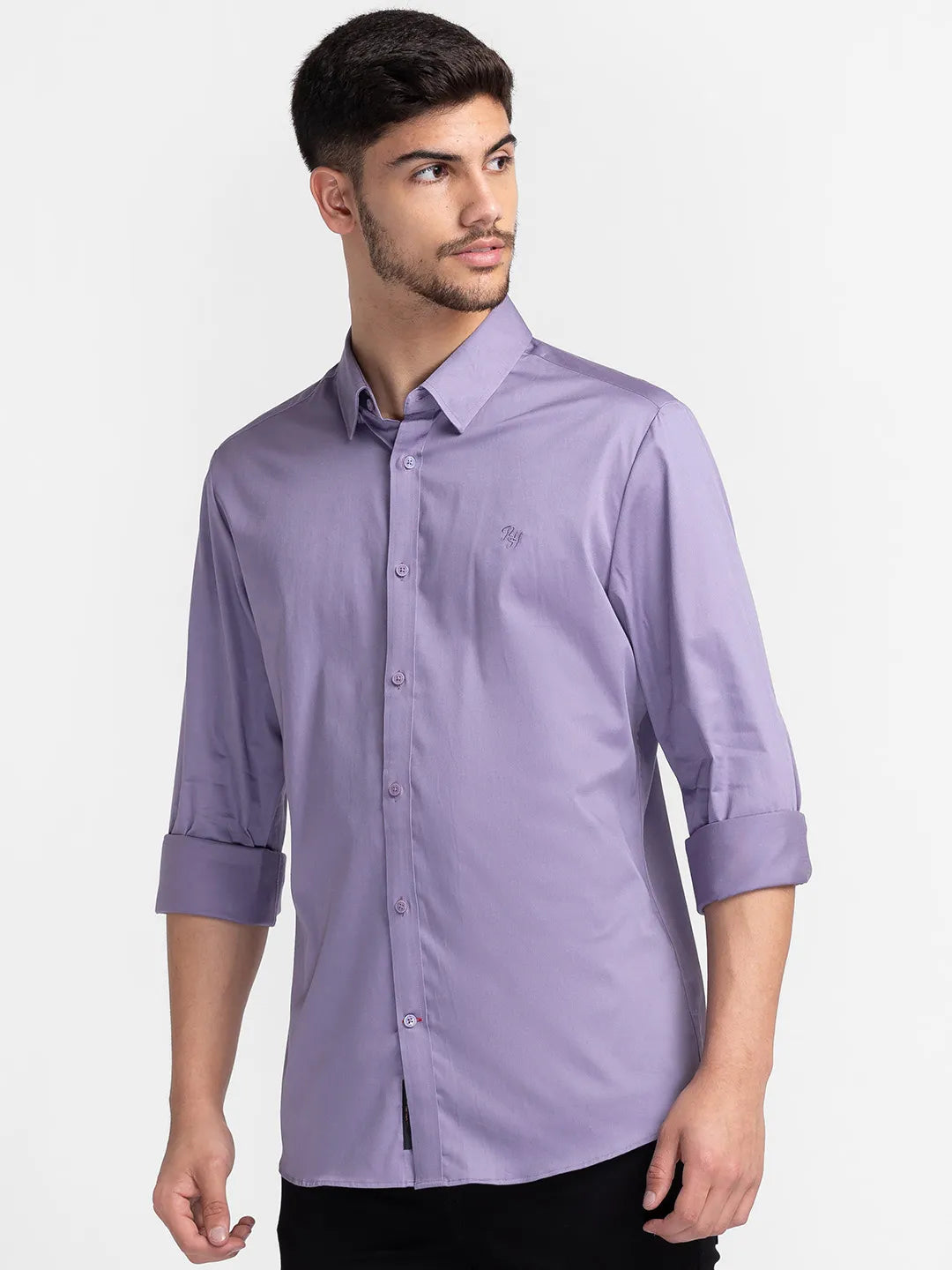 Purple Regular Fit Regular Collar Mens' Shirt by Being Human Clothing