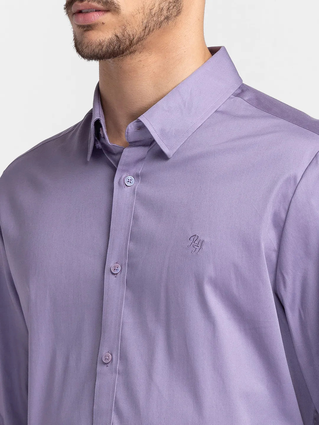 Purple Regular Fit Regular Collar Mens' Shirt by Being Human Clothing