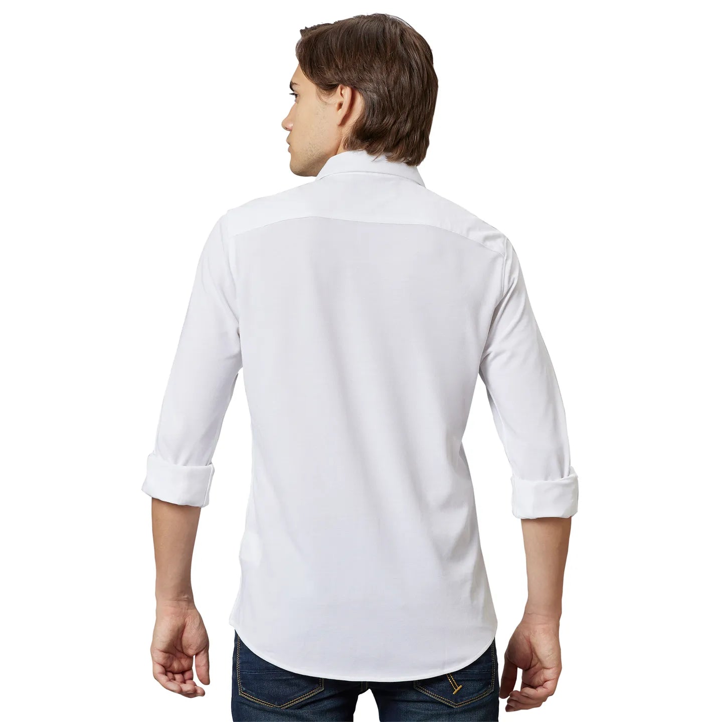 Being Human Clothing Men Slim Fit Collared Shirts-White