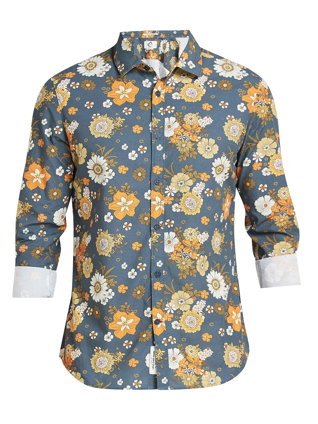 Teal Slim Fit Regular Collar Mens' Shirt by Being Human Clothing