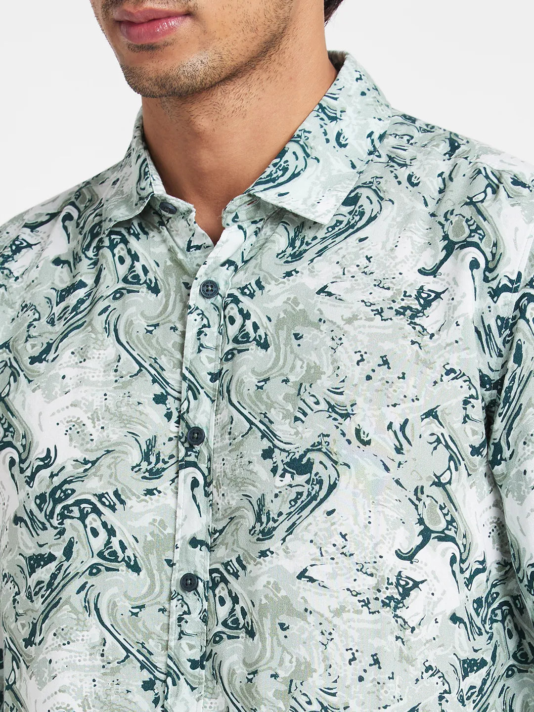 White Slim Straight Fit Regular Collar Long Sleeves Men's Shirt by Being Human Clothing