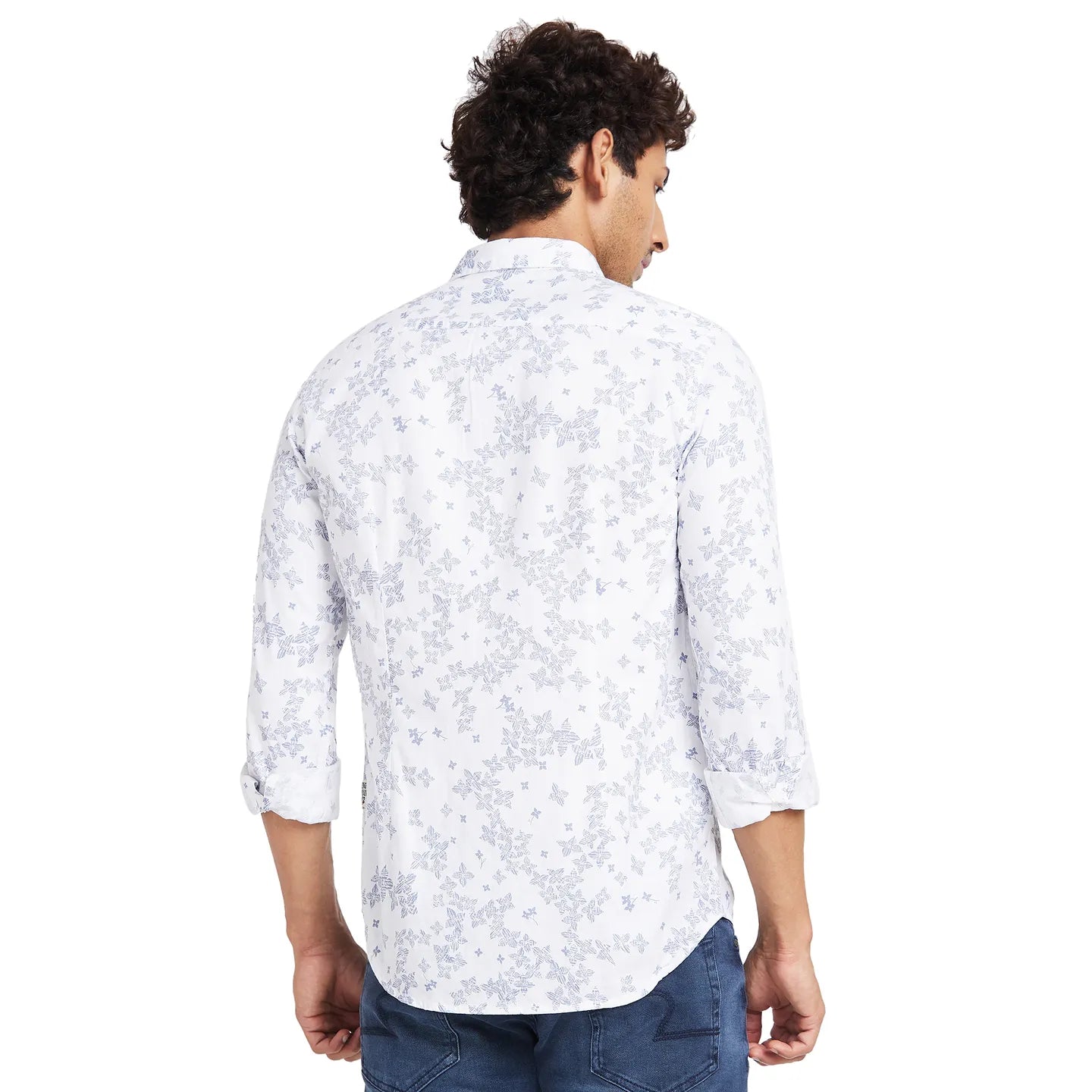 White Slim Fit Regular Collar Men's Shirt by Being Human Clothing