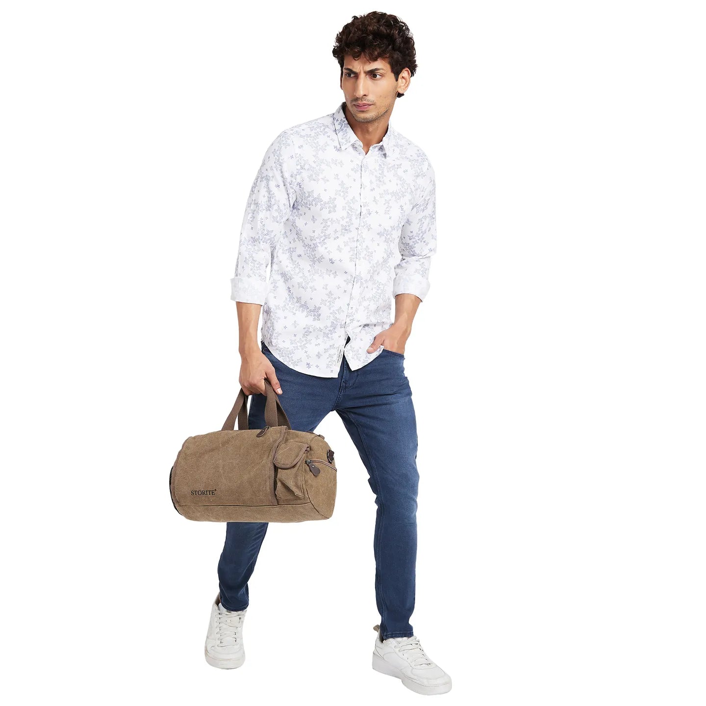 White Slim Fit Regular Collar Men's Shirt by Being Human Clothing