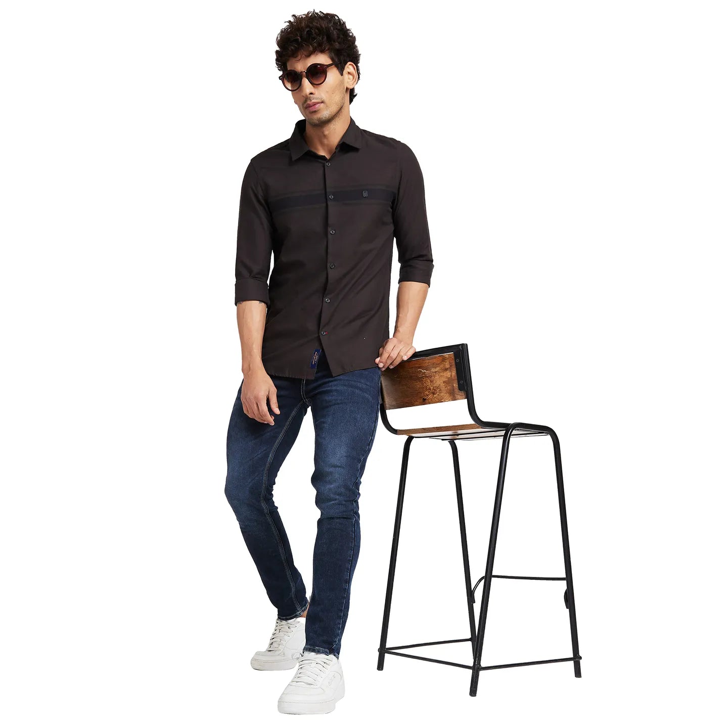 Being Human Clothing Men Slim Fit Shirts-Dk Chocolate