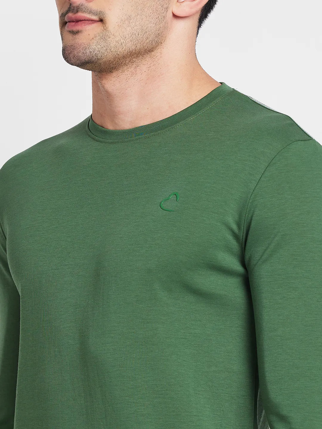 Green Slim Straight Fit Regular Collar Long Sleeves Men's Shirt by Being Human Clothing