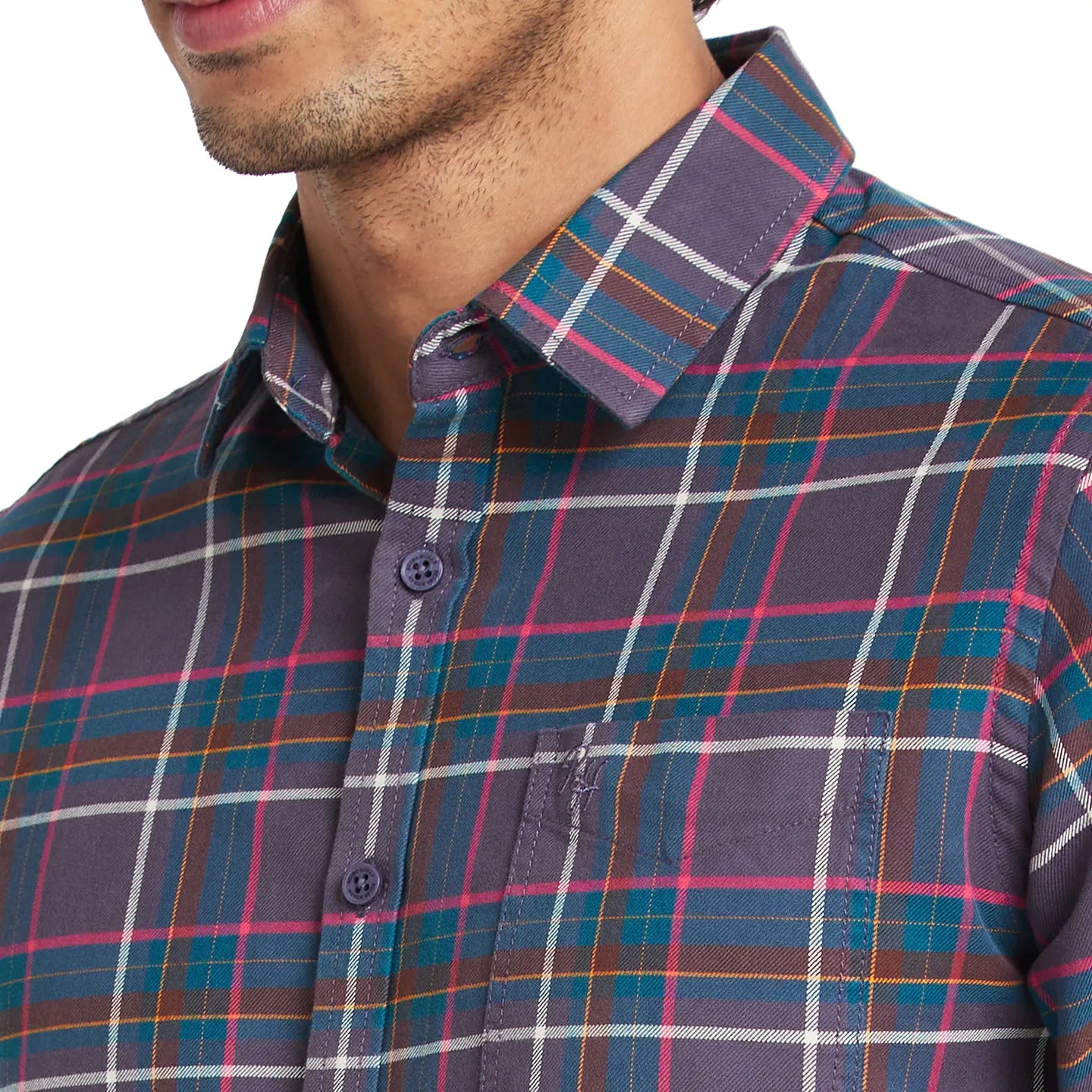 Men Slim Fit Shirts-Dk Grey by Being Human Clothing