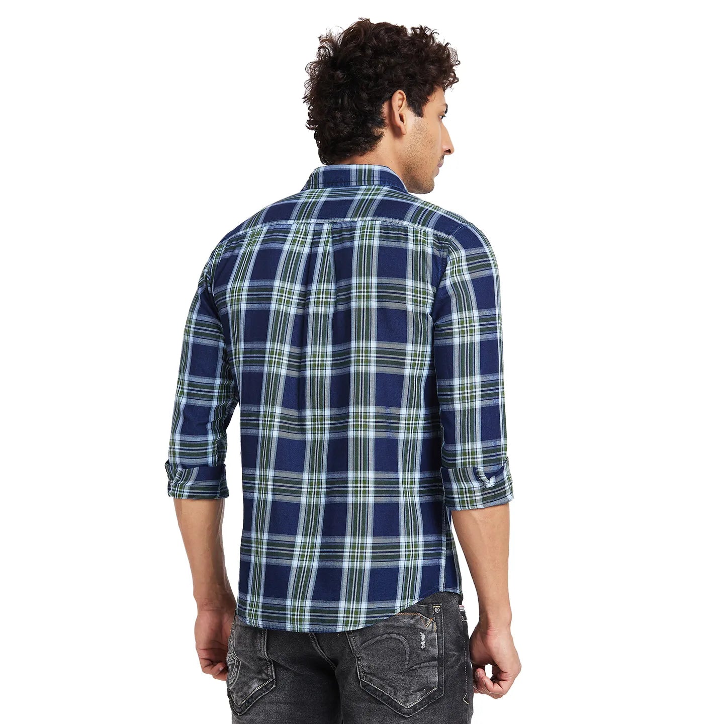 Navy  Slim Fit Regular Collar Mens' Shirt by Being Human Clothing