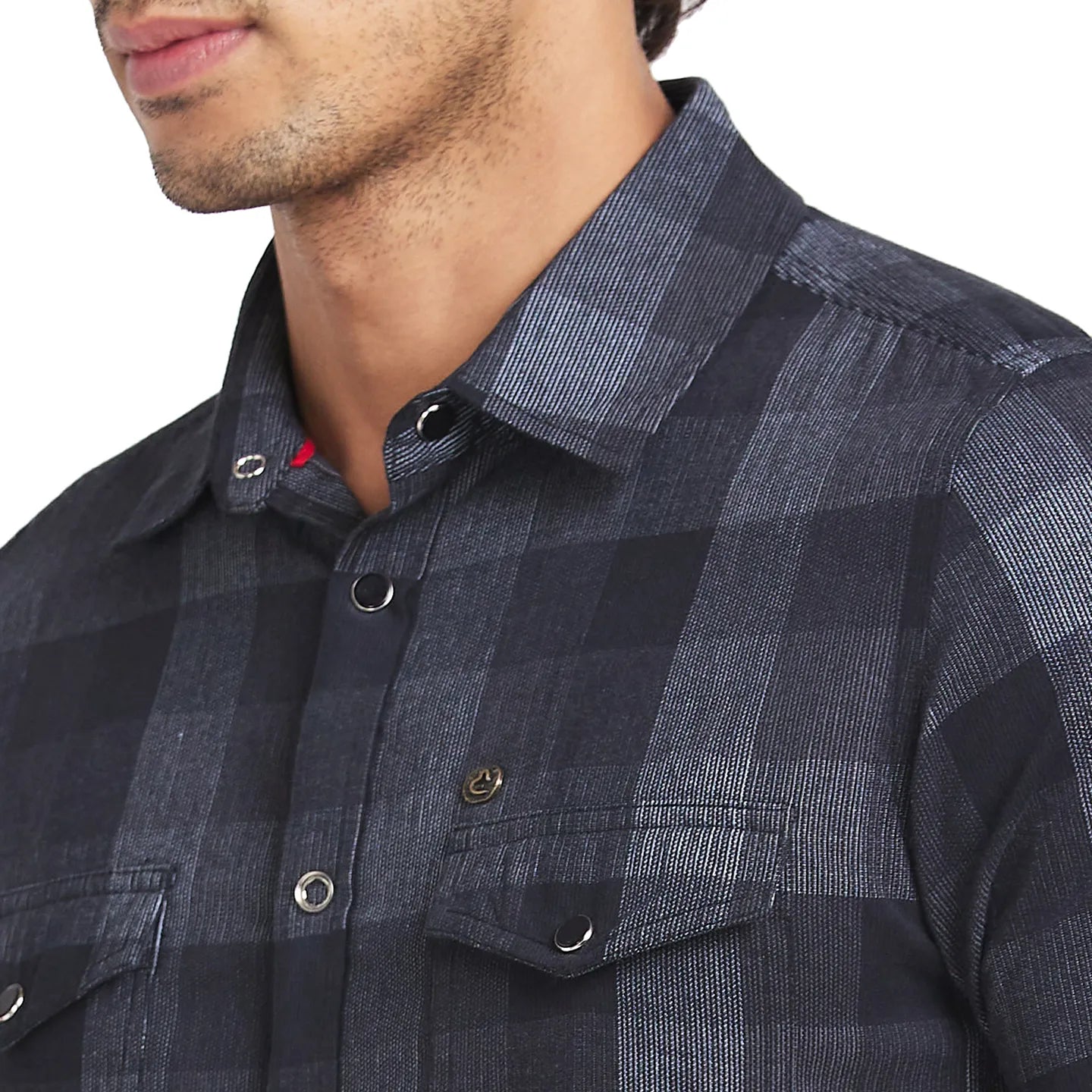 Black Slim Fit Regular Collar Mens' Shirt by Being Human Clothing