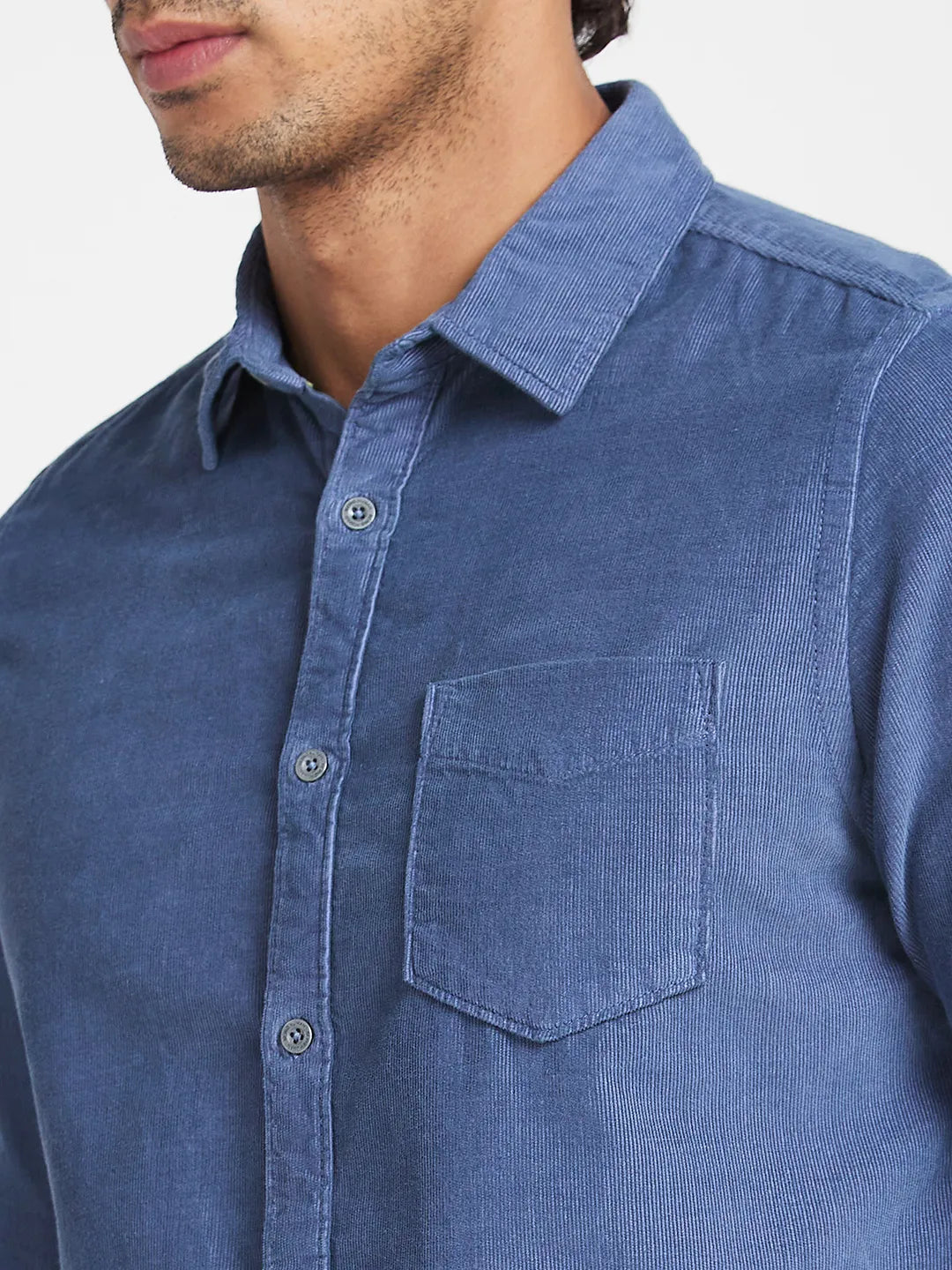 Grey Slim Straight Fit Regular Collar Long Sleeves Men's Shirt by Being Human Clothing