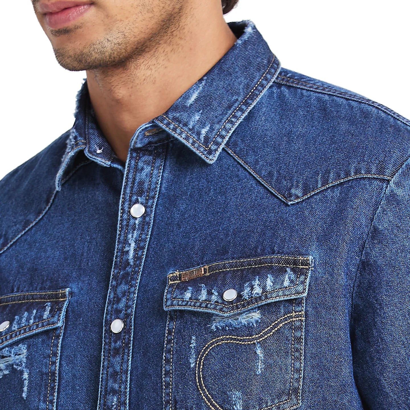 Being Human Clothing Men Slim Fit Shirts-Mid Blue