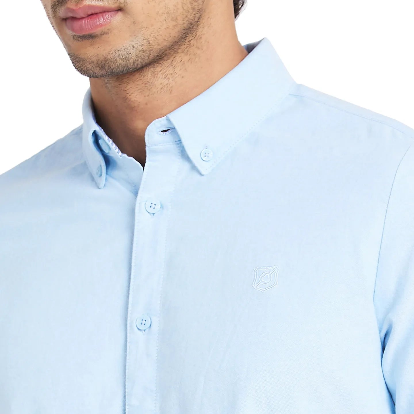 Light  Blue Slim Fit Regular Collar Mens' Shirt by Being Human Clothing