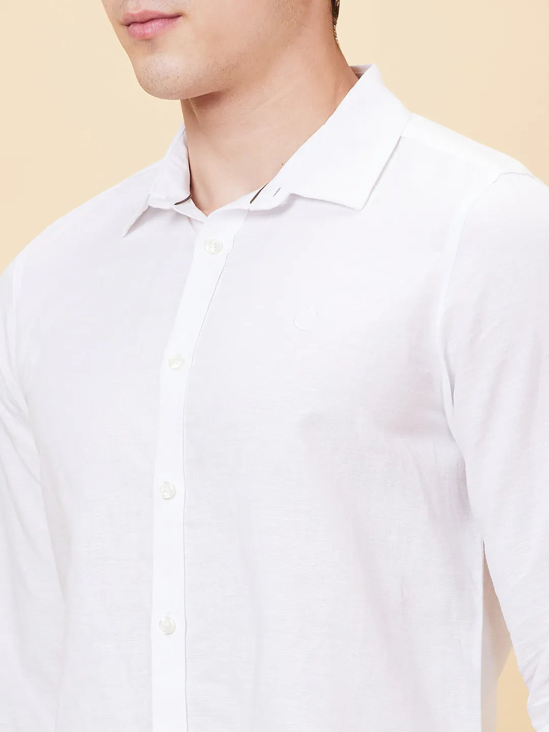 White Slim Fit Regular Collar Men's Shirt by Being Human Clothing