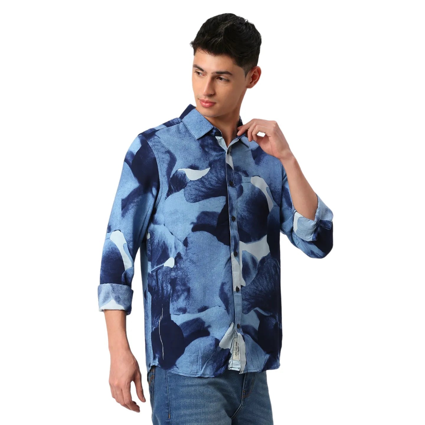 Off White Slim Fit Regular Collar Men's Shirt by Being Human Clothing