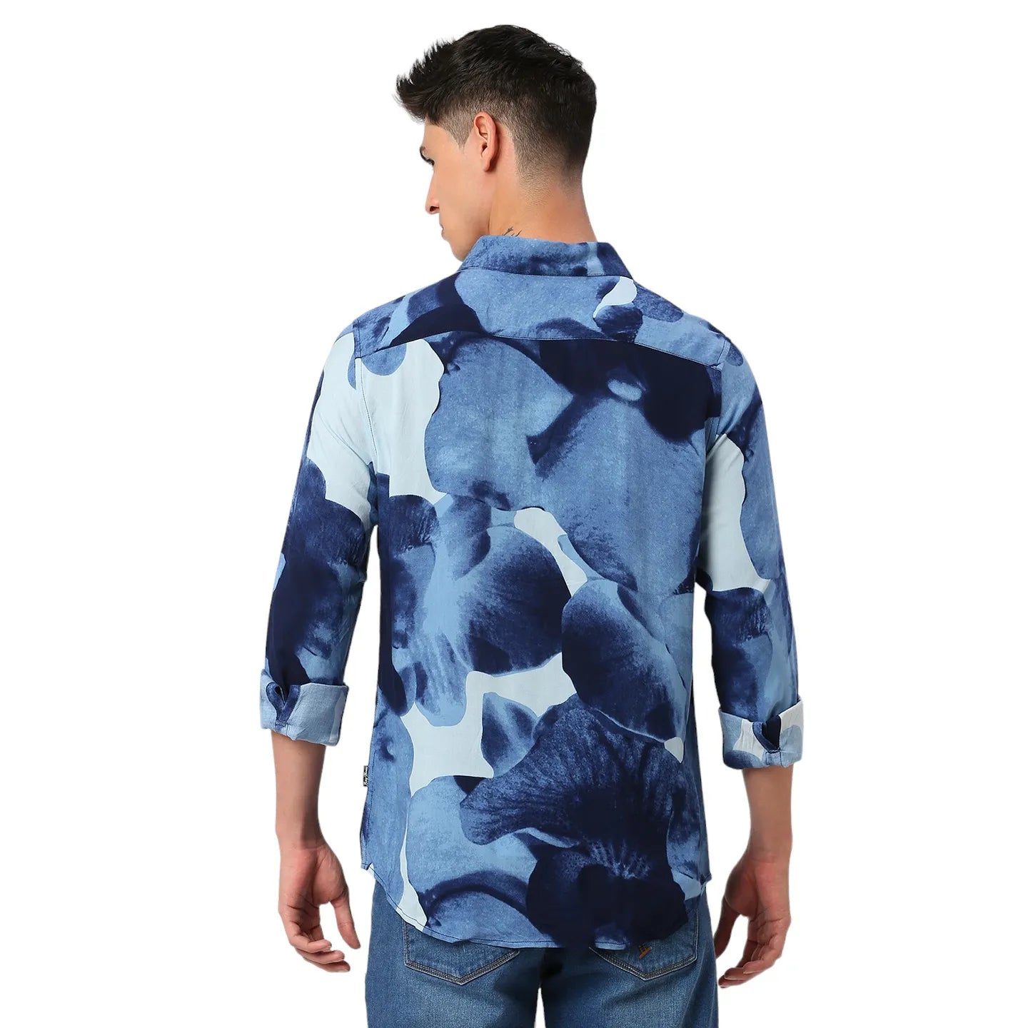 Off White Slim Fit Regular Collar Men's Shirt by Being Human Clothing