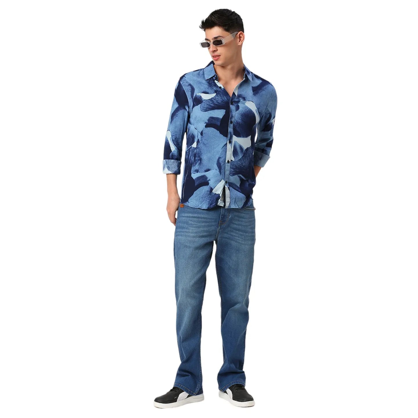 Off White Slim Fit Regular Collar Men's Shirt by Being Human Clothing