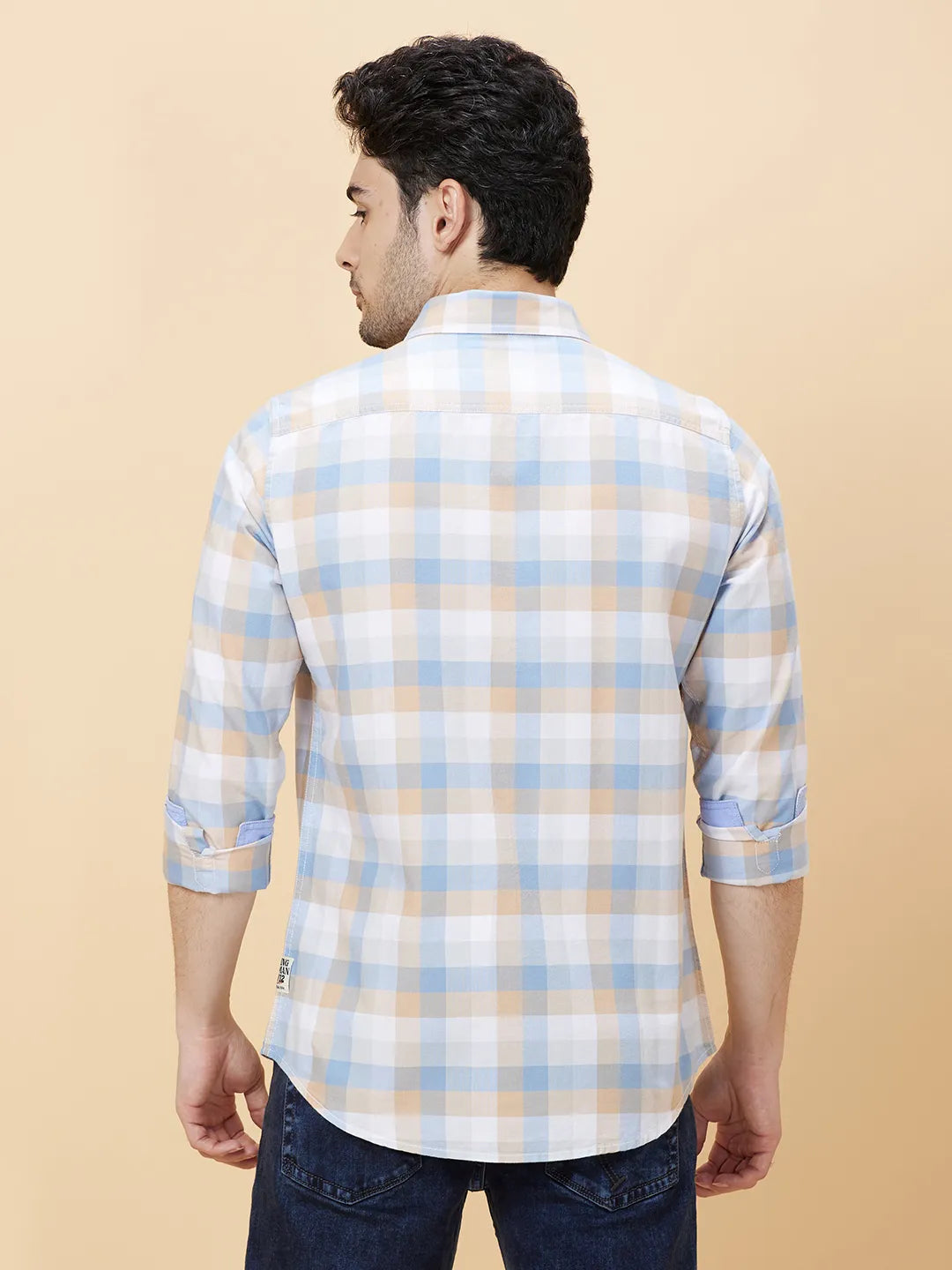 White Slim Fit Regular Collar Men's Shirt by Being Human Clothing