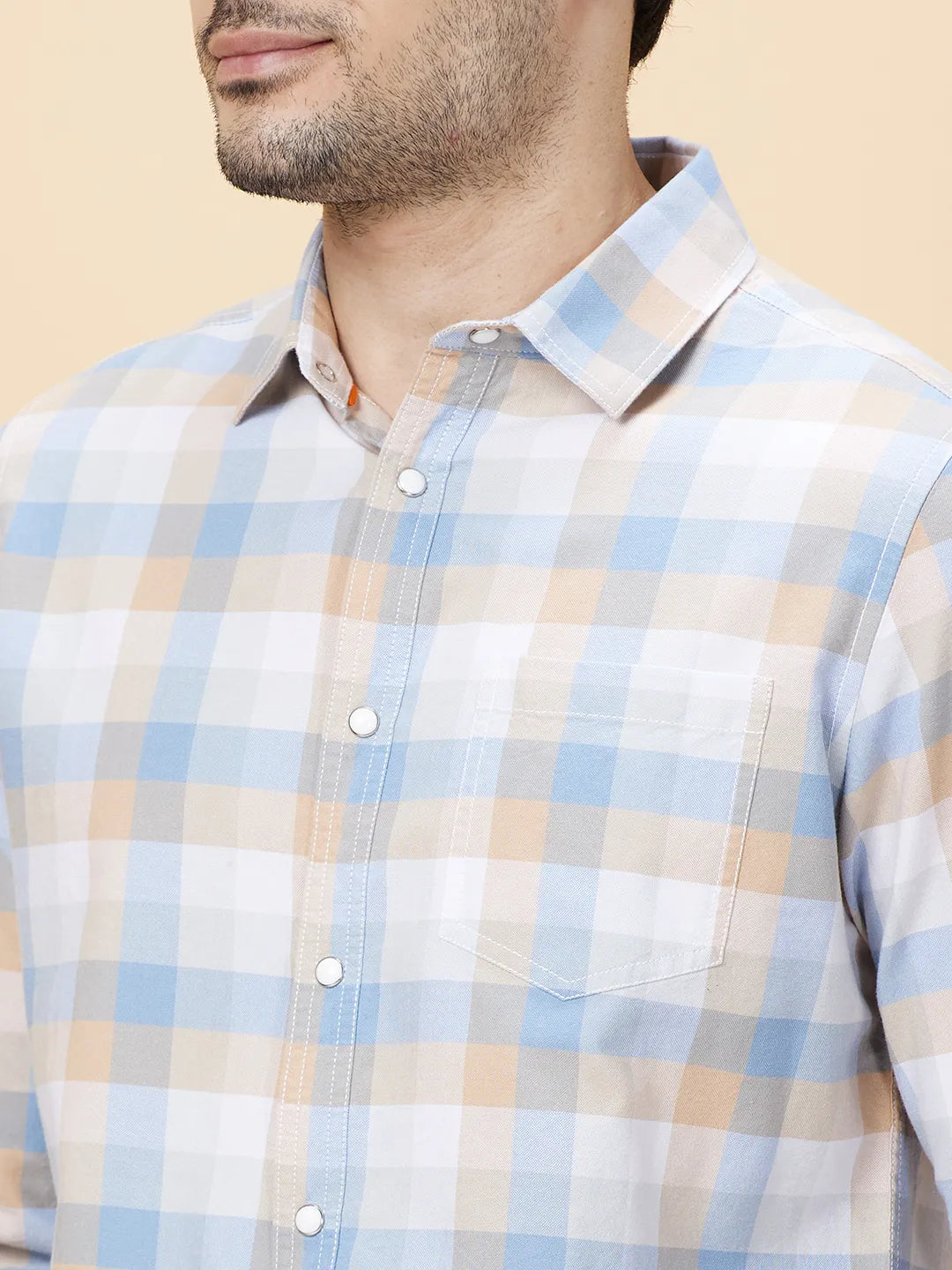 White Slim Fit Regular Collar Men's Shirt by Being Human Clothing