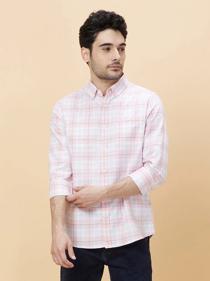 White Slim Fit Regular Collar Men's Shirt by Being Human Clothing