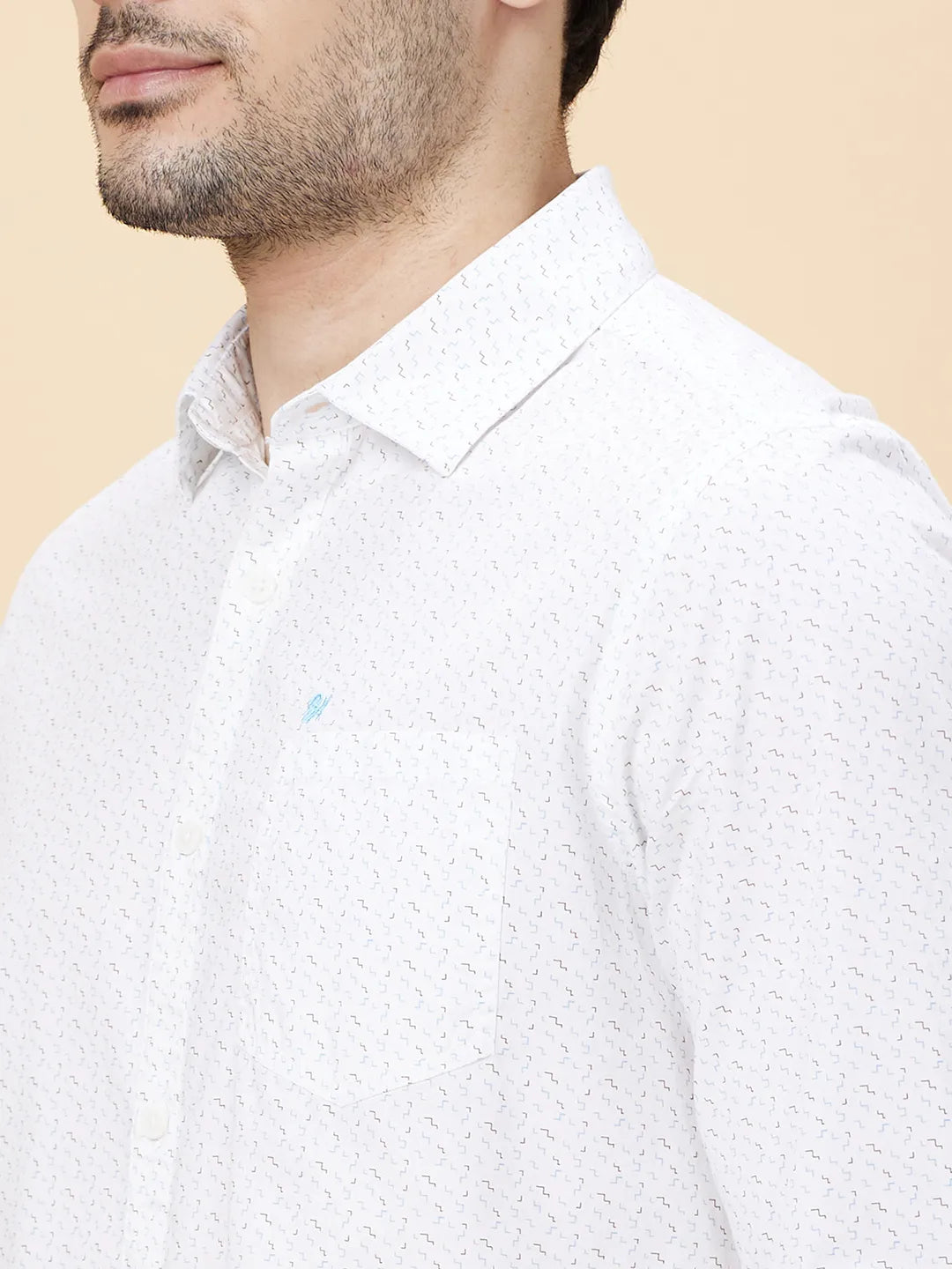 White Slim Fit Regular Collar Men's Shirt by Being Human Clothing