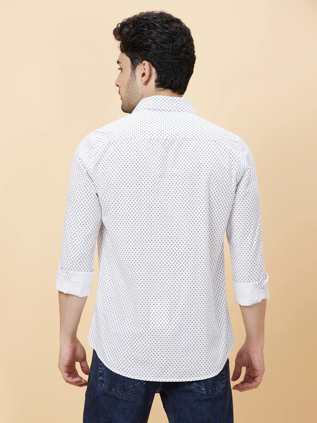 Navy Slim Fit Regular Collar Men's Shirt by Being Human Clothing