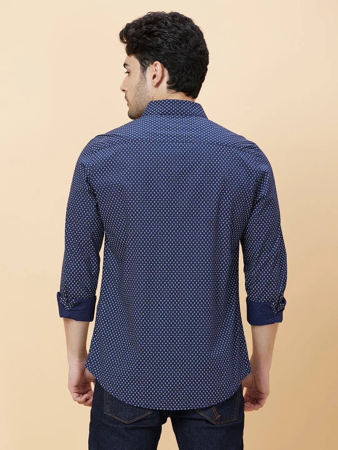 White Slim Fit Regular Collar Men's Shirt by Being Human Clothing