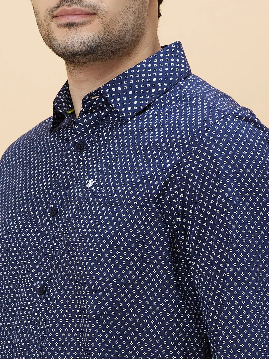 White Slim Fit Regular Collar Men's Shirt by Being Human Clothing