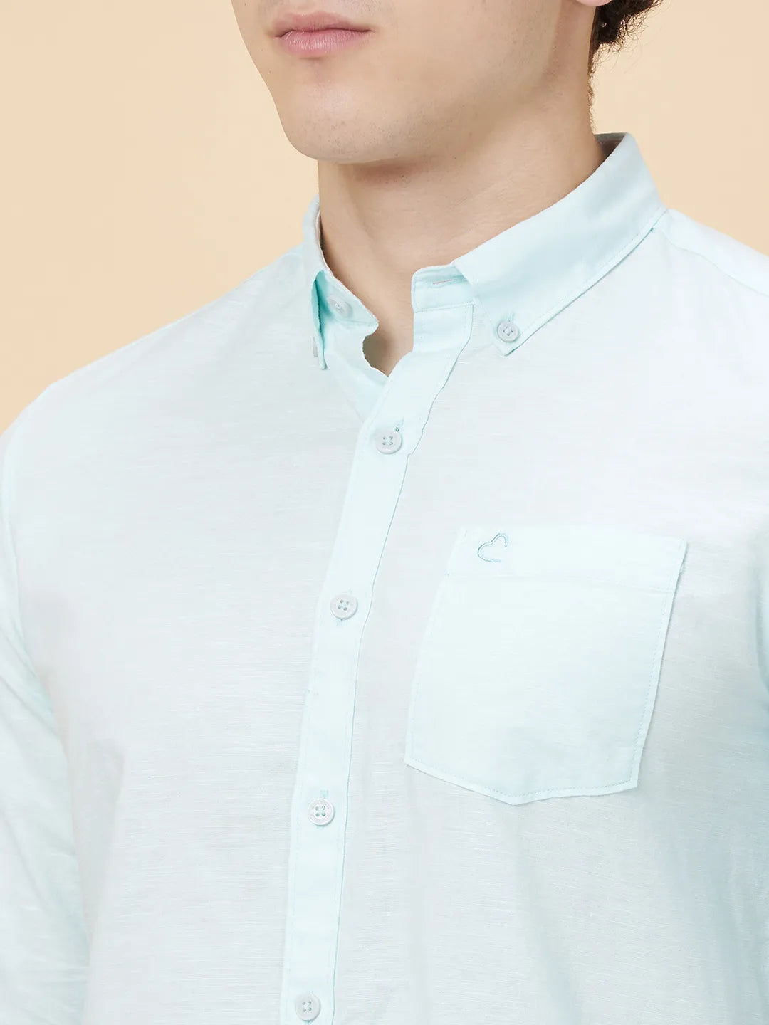 Mint Slim Fit Regular Collar Men's Shirt by Being Human Clothing