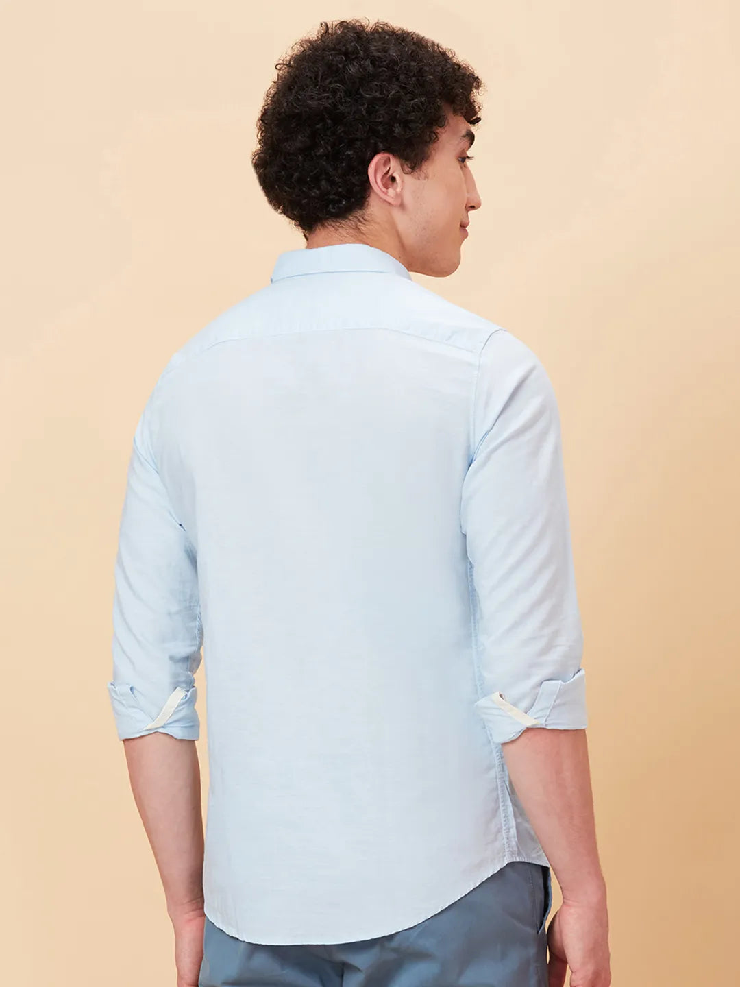 Sky Slim Fit Regular Collar Men's Shirt by Being Human Clothing