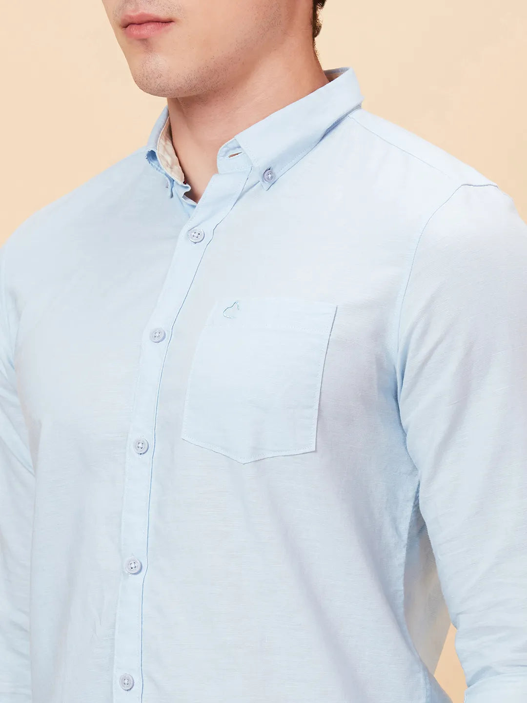 Sky Slim Fit Regular Collar Men's Shirt by Being Human Clothing