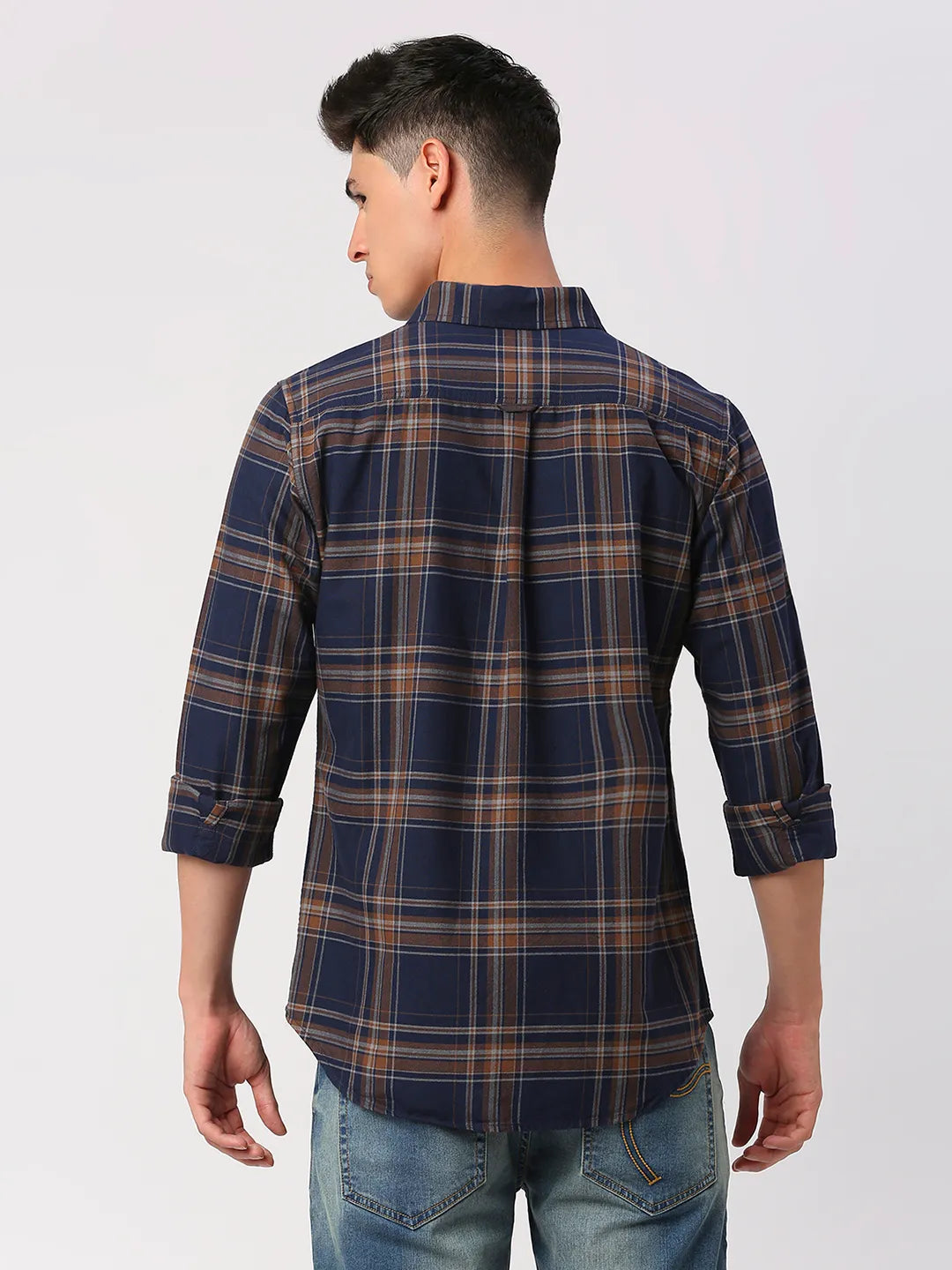 Navy  Slim Fit Regular Collar Mens' Shirt by Being Human Clothing