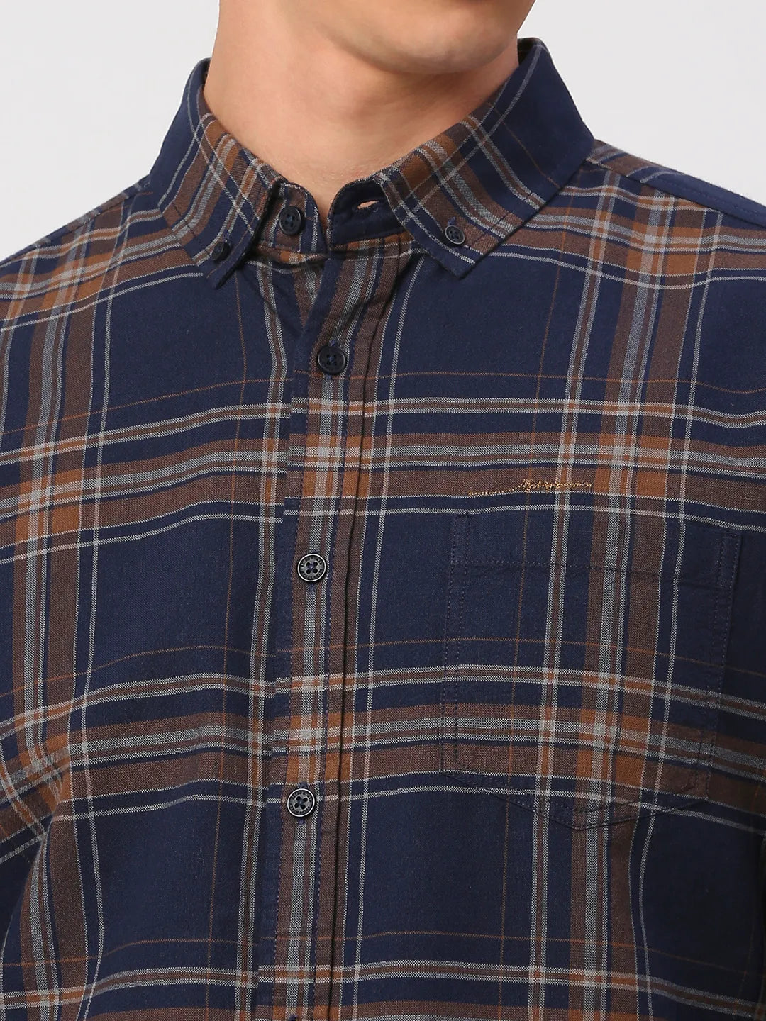 Navy  Slim Fit Regular Collar Mens' Shirt by Being Human Clothing