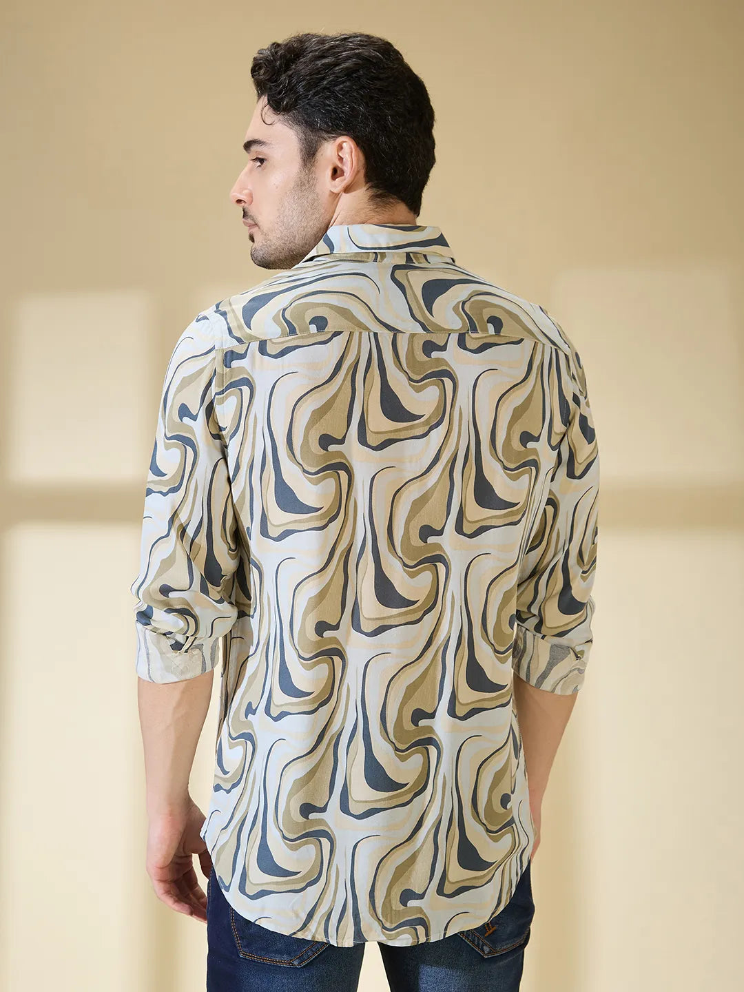 Blue Regular Fit Regular Collar Mens' Shirt by Being Human Clothing