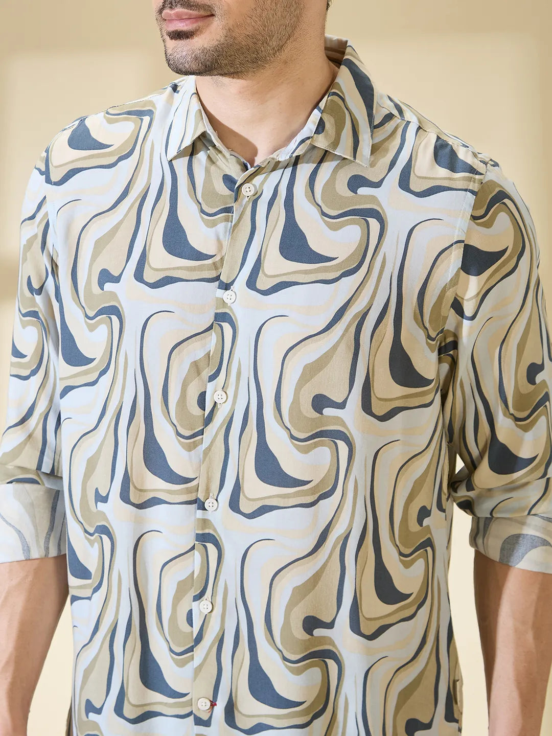 Blue Regular Fit Regular Collar Mens' Shirt by Being Human Clothing